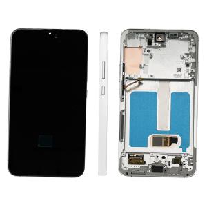 PANTALLA LCD PARA SAMSUNG S906B S22 PLUS BLANCO / CREAM / SKY BLUE CON MARCO (SOFT OLED iTruColor) 