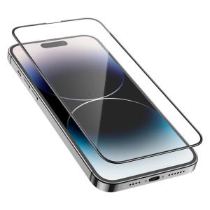 PELLICOLA TEMPERATA PER IPHONE 14 PRO MAX CON BORDO NERO HOCO G16 0.4mm