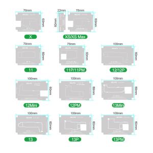 SET PIATTAFORME REBALLING PCB RELIFE RL-601T PER IPHONE SERIE X - 16 SERIES CON BASE MAGNETICA (26 in 1)