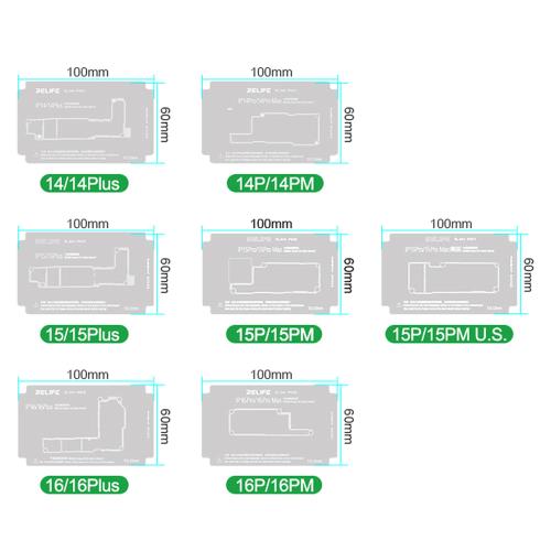 SET PIATTAFORME REBALLING PCB RELIFE RL-601T PER IPHONE SERIE X - 16 SERIES CON BASE MAGNETICA (26 in 1)