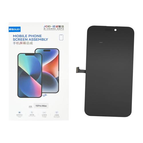 ECRAN LCD POUR IPHONE 15 PRO MAX NOIR (SOFT OLED JCID IC Échangeable)