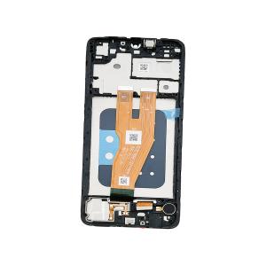 DISPLAY LCD PER SAMSUNG A055F A05 NERO CON FRAME - OEM SERVICE PACK 