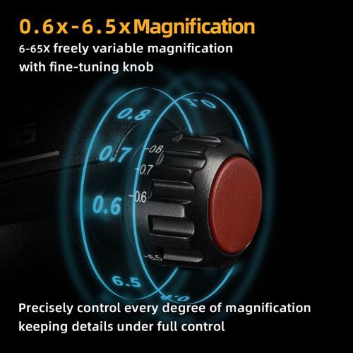MICROSCOPIO YCS 6065 TRINOCULARE 6-65X CON INTERFACCIA 0.5CTV - NERO