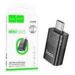 ADATTATORE TYPE-C A USB-A HOCO UA36B TRASPARENTE/NERO - BLISTER RETAIL