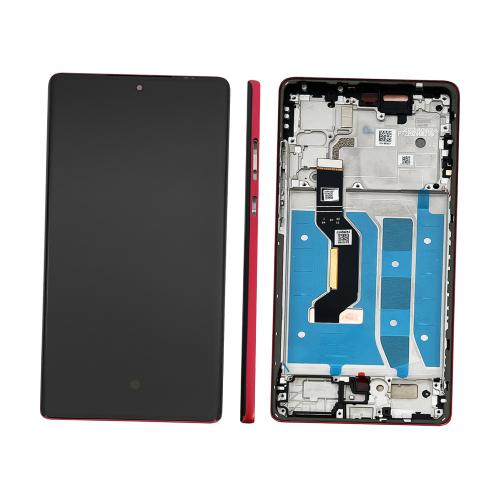 DISPLAY LCD PER MOTOROLA XT2427-3 MOTO G85 5G ROSSO / VIVA MAGENTA CON FRAME 5D68C29595 5D68C27222