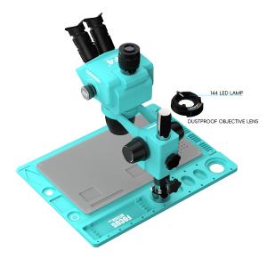 MICROSCOPIO RF4 RF-6565PROD2 TRINOCULARE 6.5-65X CON INTERFACCIA 0.5CTV E BASE IN ALLUMINIO