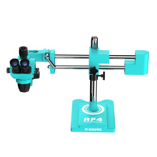 MICROSCOPIO RF4 RF-6565PRO3 TRINOCULARE 6.5-65X CON INTERFACCIA 0.5CTV E BRACCIO ARTICOLATO