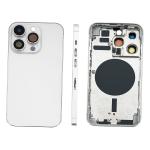 BACK COVER PER IPHONE 14 PRO BIANCO / SILVER CON FRAME COMPATIBILE
