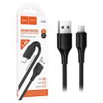 CAVO USB + MICRO USB HOCO X120 18W 2.4A 1M NERO -  BLISTER RETAIL