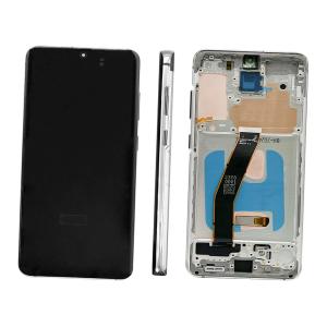 DISPLAY LCD PER SAMSUNG G980F G981B S20 BIANCO CON FRAME (SOFT OLED iTruColor) 