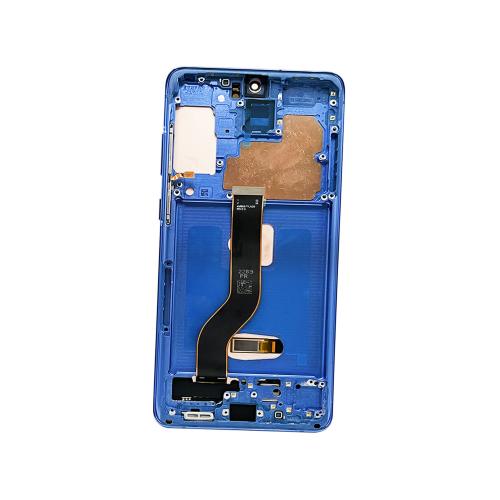 DISPLAY LCD PER SAMSUNG G985F G986B S20 PLUS AURA BLU CON FRAME (SOFT OLED iTruColor) 