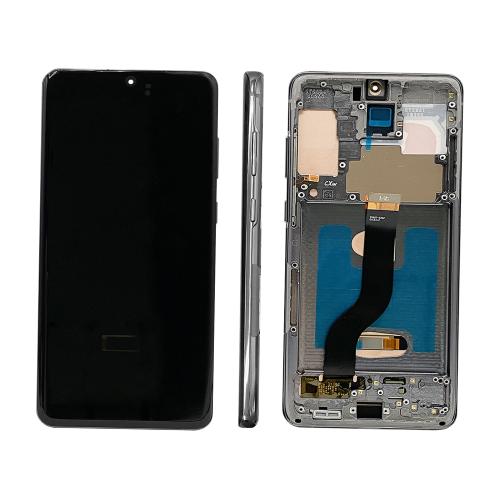 DISPLAY LCD PER SAMSUNG G985F G986B S20 PLUS GRIGIO CON FRAME (SOFT OLED)
