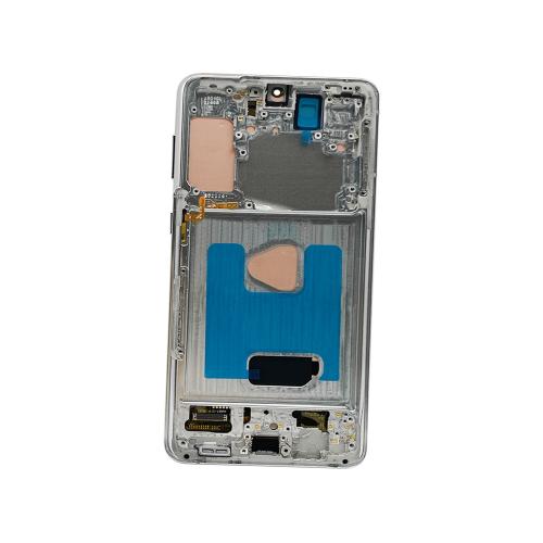 DISPLAY LCD PER SAMSUNG G996B S21 PLUS PHANTOM SILVER / BIANCO CON FRAME (SOFT OLED iTruColor) 