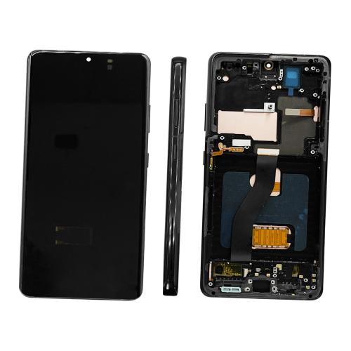 DISPLAY LCD PER SAMSUNG G998B S21 ULTRA 5G NERO CON FRAME (SOFT OLED iTruColor) 