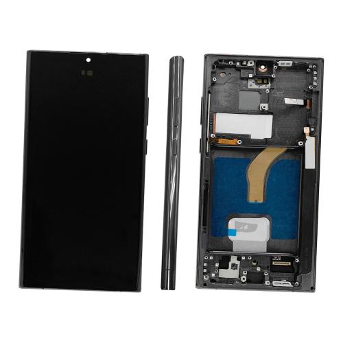 DISPLAY LCD PER SAMSUNG S908B S22 ULTRA NERO CON FRAME (SOFT OLED iTruColor)