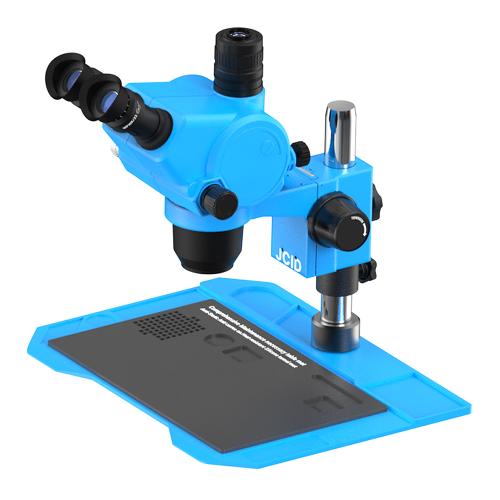 MICROSCOPIO JCID M36565A TRINOCULARE 6.5-65X CON INTERFACCIA 0.5CTV E BASE IN ALLUMINIO