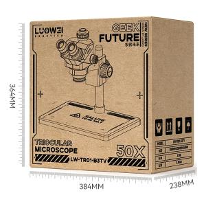 MICROSCOPIO LUOWEI LW-TR01-B3TV-DP01 TRINOCULARE 7-50X CON INTERFACCIA 0.5CTV BASE IN ALLUMINIO E MONITOR 10.2