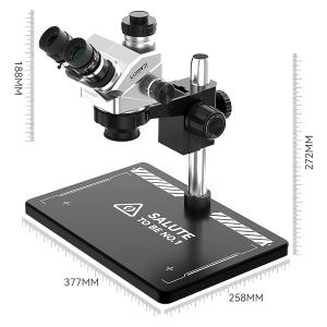 MICROSCOPIO LUOWEI LW-TR02-B3TV TRINOCULARE 7-50X CON INTERFACCIA 0.5CTV CON BASE IN ALLUMINIO