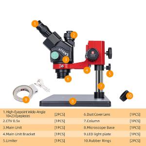 MICROSCOPIO YCS 6558XS TRINOCULARE 6.5-58X CON INTERFACCIA 0.5CTV - NERO
