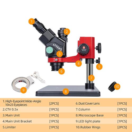 MICROSCOPIO YCS 6558XS TRINOCULARE 6.5-58X CON INTERFACCIA 0.5CTV - NERO