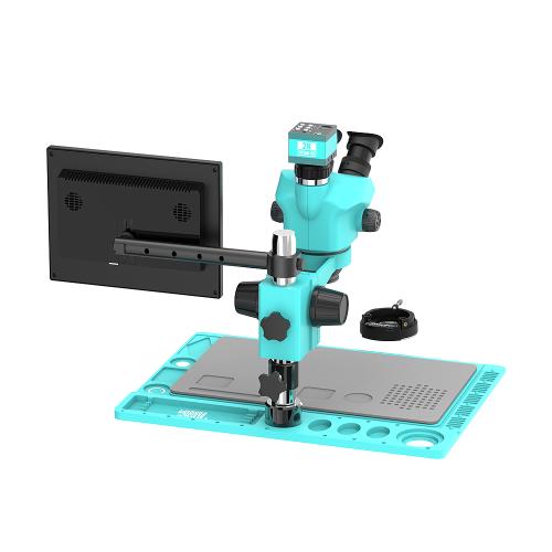 MICROSCOPIO RF4 RF-7050TVD2+2KC2PRO+S010 TRINOCULARE 7-50X CON CAMERA 2K E MONITOR 10,1