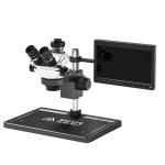 MICROSCOPIO LUOWEI LW-TR02-B3TV-DP01 TRINOCULARE 7-50X CON INTERFACCIA 0.5CTV BASE IN ALLUMINIO E MONITOR 10.2