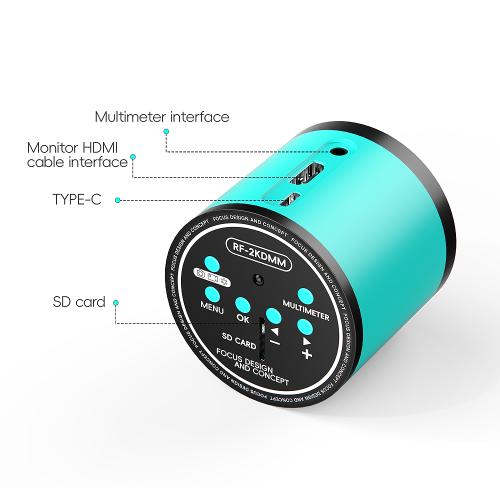 TELECAMERA MICROSCOPICA INDUSTRIALE 2K RF4 RF-2KDMM CON MULTIMETRO DIGITALE