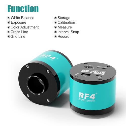 TELECAMERA MICROSCOPICA INDUSTRIALE 2K RF-2KC3 PER MICROSCOPIO TRINOCULARE 