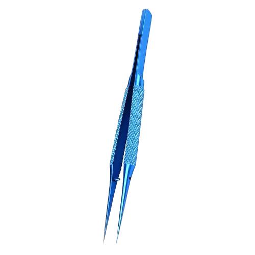 PINZA IN TITANIO LUOWEI NON-SLIP A PUNTA DIRITTA BLU 0.1mm