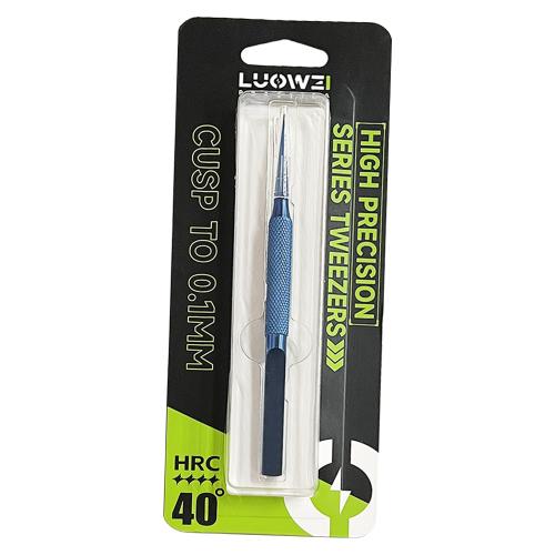 PINZA IN TITANIO LUOWEI NON-SLIP A PUNTA DIRITTA BLU 0.1mm