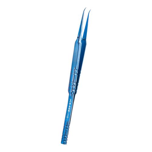 PINZETTA YCS-11D IN TITANIO CON PUNTA CURVA BLU Y9090406004