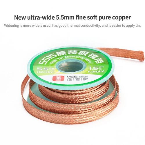 FILO INTRECCIATO DISSALDANTE IN RAME YCS 5515 5.5mm 1.5m (BOX 5PZ)