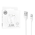 CAVO USB + MICRO USB AURMARK AK019-UM 1M BIANCO - BLISTER RETAIL