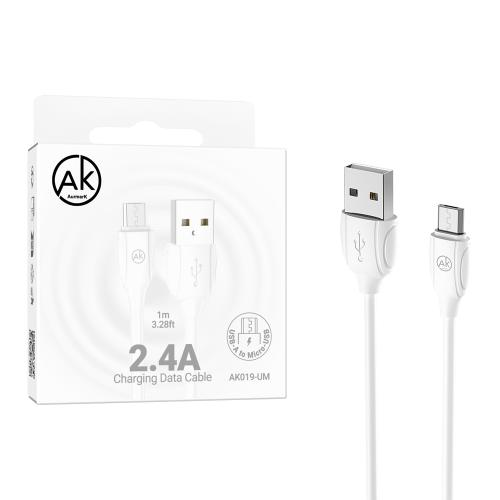 CAVO USB + MICRO USB AURMARK AK019-UM 1M BIANCO - BLISTER RETAIL