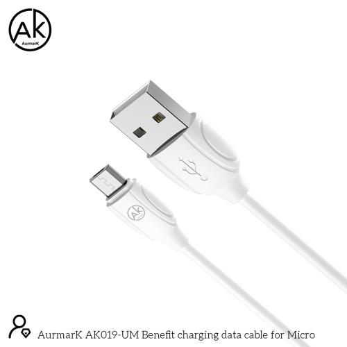 CAVO USB + MICRO USB AURMARK AK019-UM 1M BIANCO - BLISTER RETAIL