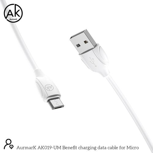 CAVO USB + MICRO USB AURMARK AK019-UM 1M BIANCO - BLISTER RETAIL