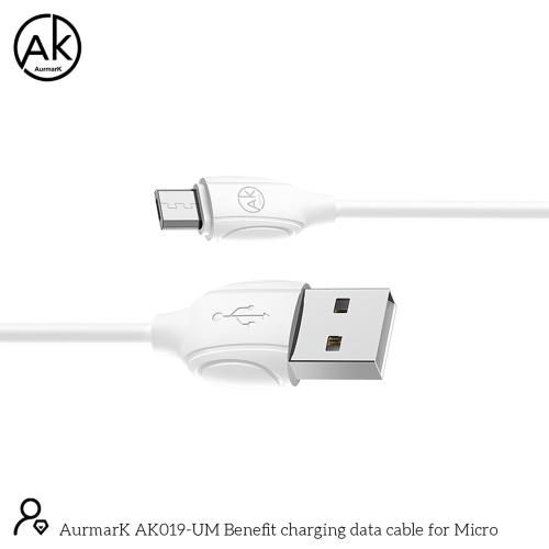 CAVO USB + MICRO USB AURMARK AK019-UM 1M BIANCO - BLISTER RETAIL