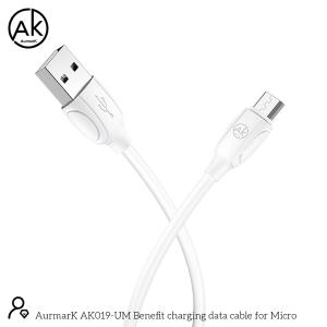 CAVO USB + MICRO USB AURMARK AK019-UM 1M BIANCO - BLISTER RETAIL