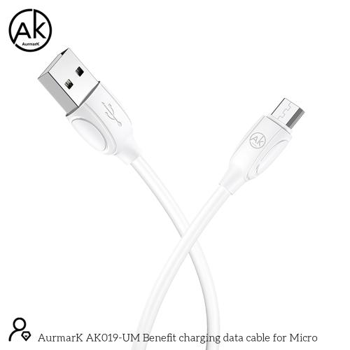 CAVO USB + MICRO USB AURMARK AK019-UM 1M BIANCO - BLISTER RETAIL