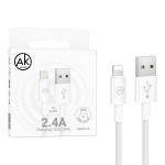 CAVO USB + LIGHTNING AURMARK AK063-UL 1M BIANCO - BLISTER RETAIL