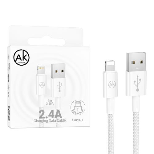 CAVO USB + LIGHTNING AURMARK AK063-UL 1M BIANCO - BLISTER RETAIL