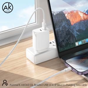 CAVO USB + LIGHTNING AURMARK AK063-UL 1M BIANCO - BLISTER RETAIL