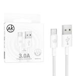 CAVO USB + TYPE-C AURMARK AK063-UC 1M BIANCO - BLISTER RETAIL