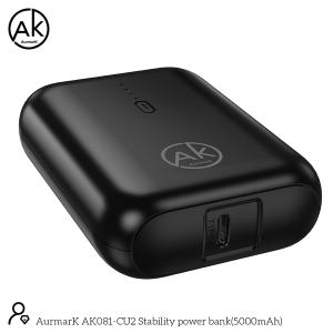 POWER BANK AURMARK 5000mAh USB-C AK081-CU2 NERO - BLISTER RETAIL