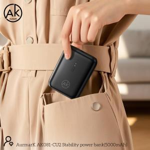 POWER BANK AURMARK 5000mAh USB-C AK081-CU2 NERO - BLISTER RETAIL