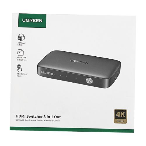 SWITCH VIDEO SPLITTER UGREEN CM332 3 X HDMI A HDMI DISPLAY PORT NERO - BLISTER RETAIL