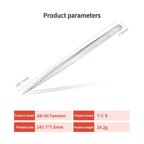 KIT PINZA YCS AK-00 140mm CON PUNTA DIRITTA