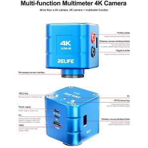 TELECAMERA MICROSCOPICA INDUSTRIALE 4K RELIFE MC2 ULTRA HD PER MICROSCOPIO TRINOCULARE CON MULTIMETRO