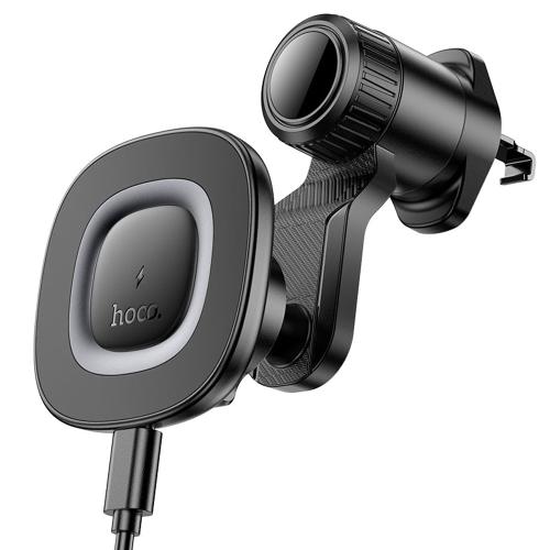 SUPPORTO PER AUTO HOCO HW30 CON RICARICA WIRELESS QUICK CHARGE 15W 1.67A NERO - BLISTER RETAIL