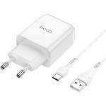 PRESA USB + CAVO TYPE-C HOCO N2 10W 2.1A BIANCO - BLISTER RETAIL